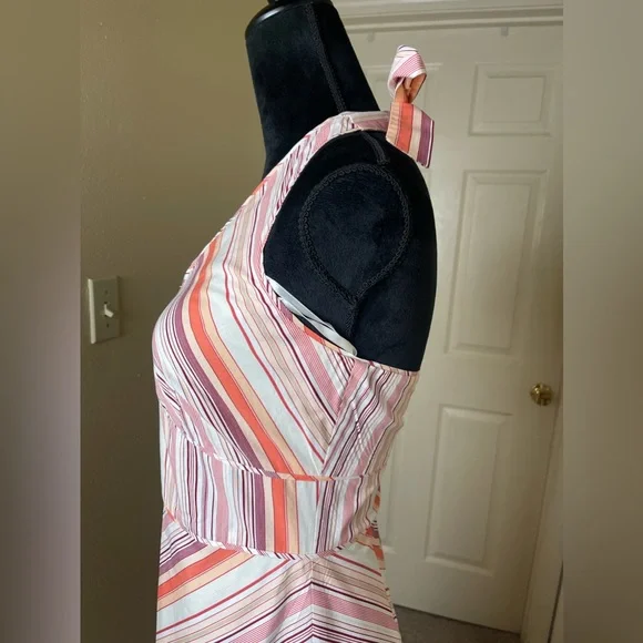 Ann Taylor Halter Colorful Striped Dress Size 2 - Picture 8 of 8